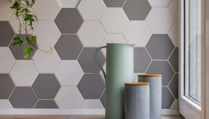 geometric tiles for kitchen splashback